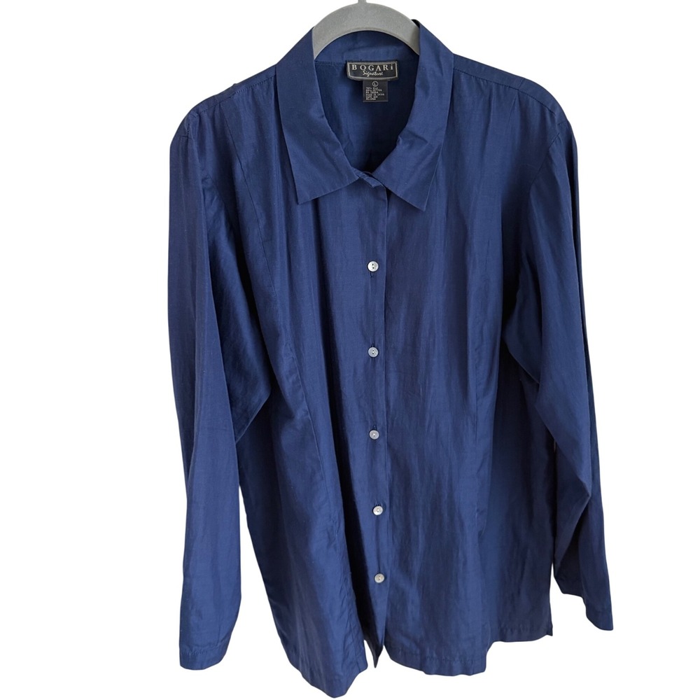 Bogari Signature‎ Navy Button Front Shirt M